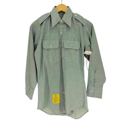 ユーエスアーミー U.S. ARMY 80S AG-415 襟芯 フラップポケット エポレット L/S シャツ 81年製 メンズ 27
