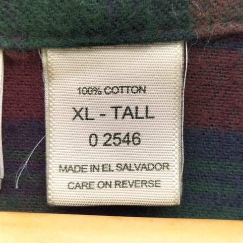 エルエルビーン L.L.Bean タータンチェック オープンカラーシャツ メンズ XL - TALL
