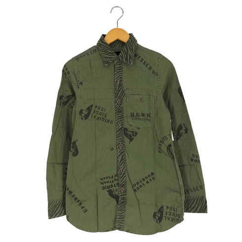 ヒステリックグラマー HYSTERIC GLAMOUR ゼブラ柄 ヒスガールプリント ミリタリーシャツ メンズ FREE