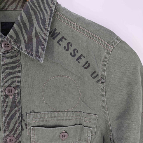 ヒステリックグラマー HYSTERIC GLAMOUR ゼブラ柄 ヒスガールプリント ミリタリーシャツ メンズ FREE