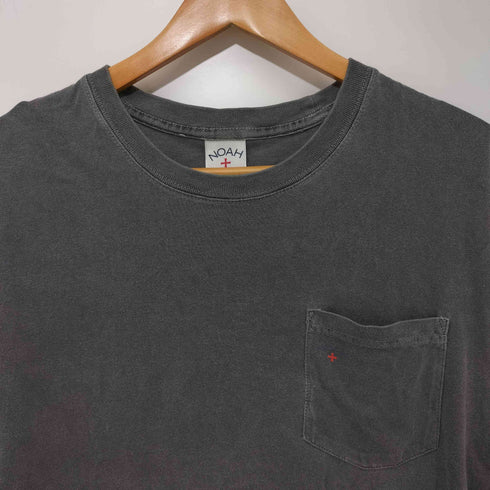ノア NOAH 23SS USA製 チャコールグレー クルーネック S/S ポケットTシャツ メンズ import:M