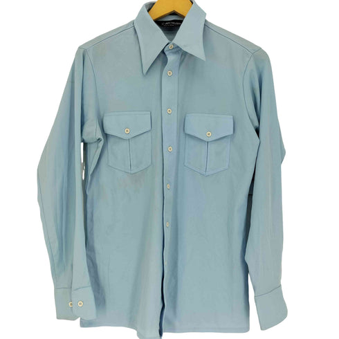 ヴァンヒューゼン VAN HEUSEN 70S SPLENDOR 襟芯 デカ襟 フラップポケット L/S シャツ メンズ import:M