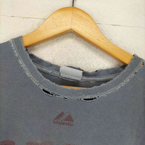 マジェスティック MAJESTIC チームロゴ ダメージTシャツ メンズ