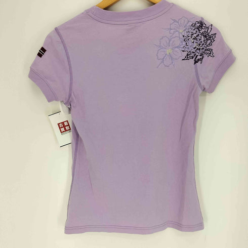 ナパピリ NAPAPIJRI ポルトガル製 ロゴプリント 花柄 刺繍 S/S Tシャツ チビT Y2K レディース import:S