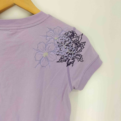 ナパピリ NAPAPIJRI ポルトガル製 ロゴプリント 花柄 刺繍 S/S Tシャツ チビT Y2K レディース import:S