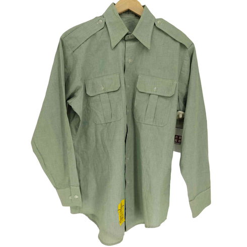 ユーエスアーミー U.S. ARMY 90S AG-415 襟芯 デカ襟 フラップポケット エポレット L/S シャツ 96年製 メンズ 15 1/2
