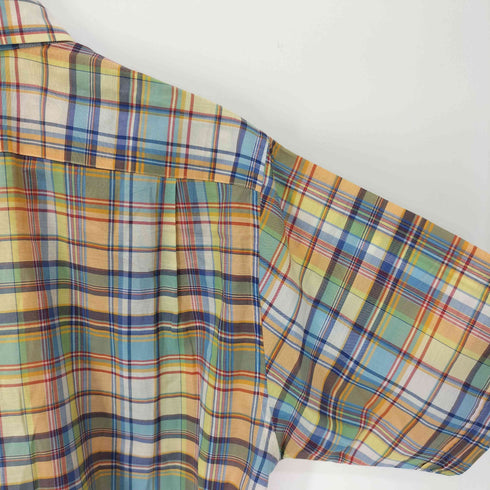 ポールスチュアート Paul Stuart イタリア製 マドラスチェック マルチカラー B.D S/S シャツ メンズ COL