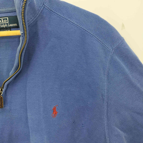 ポロバイラルフローレン Polo by RALPH LAUREN 香港製 コットン ポニー刺繍 ハーフジップカットソー メンズ import:M