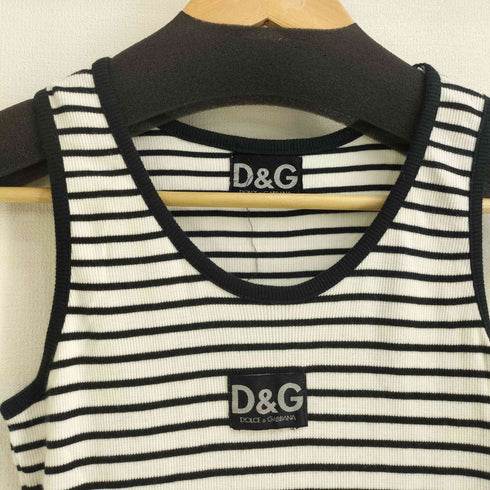 ディーアンドジードルチェアンドガッバーナ D&G DOLCE&GABBANA コットンポリ ロゴ ノースリーブワンピース レディース