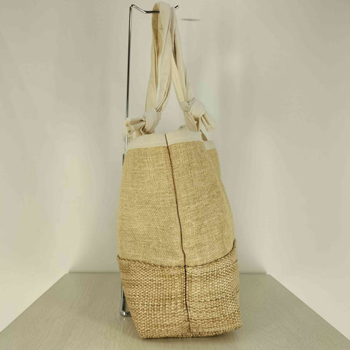 トリココムデギャルソン tricot COMME des GARCONS パターン切替 麦わら トートバッグ レディース