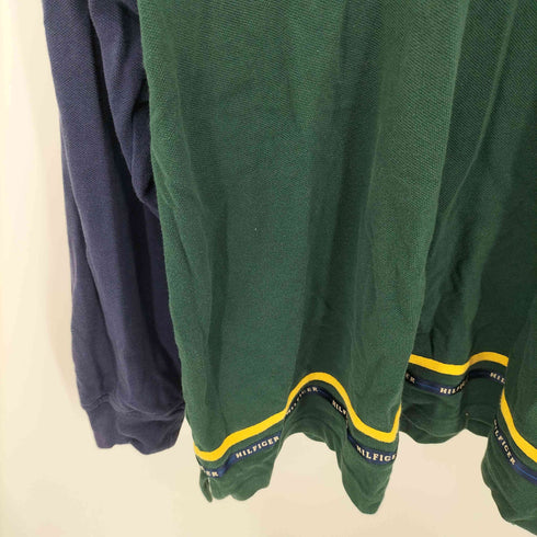 トミーヒルフィガー TOMMY HILFIGER ロゴ刺繍 ツートーン ラガーシャツ メンズ import:XL