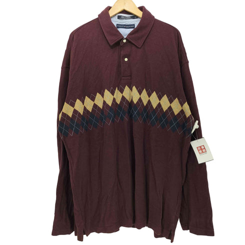 トミーヒルフィガー TOMMY HILFIGER アーガイル柄 L/Sポロシャツ メンズ import:XXL