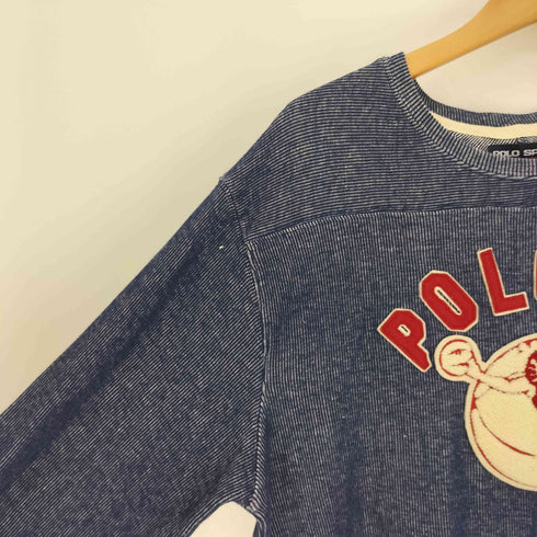 ポロスポーツラルフローレン POLO SPORT RALPH LAUREN 90S ストライプ ロゴワッペン バスケットボール 切替 コットン スウェット メンズ import:L