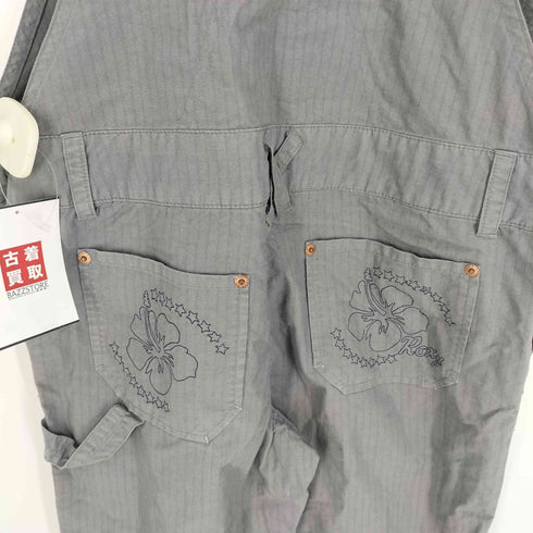 ロキシー ROXY JEAN 花柄刺繍 フレア オーバーオール サロペット Y2K レディース M