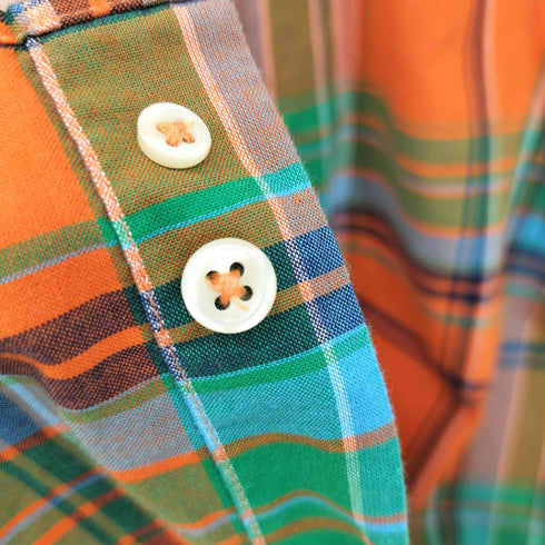 ラルフローレン RALPH LAUREN ポニー刺繍 マドラスチェック 半袖 ボタンダウンシャツ メンズ L (14-16)
