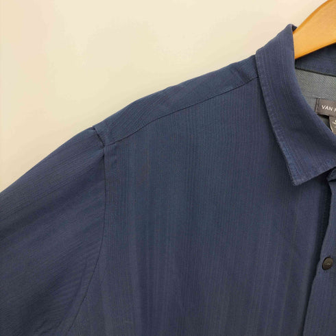 ヴァンヒューゼン VAN HEUSEN レーヨンポリ シャドーストライプ 半袖シャツ メンズ L