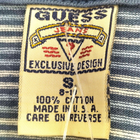 ゲスジーンズ GUESS JEANS USA製 ボーダー モックネックTシャツ メンズ import:S