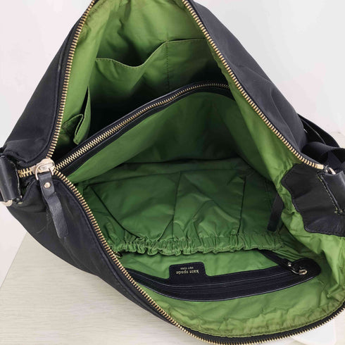 ケイトスペードニューヨーク kate spade NEW YORK レザー切替 ナイロン メッセンジャーバッグ レディース