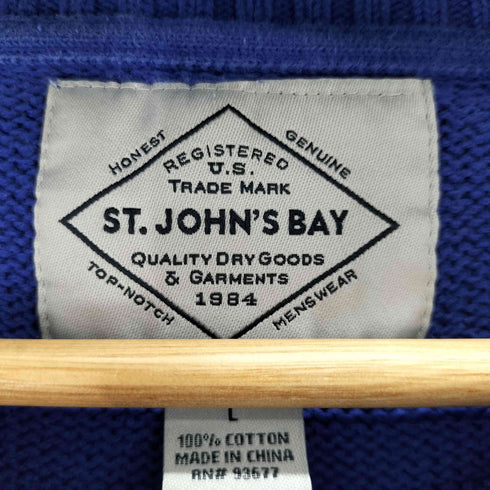 セントジョンズベイ STJOHNS BAY 畦編みL/Sクルーネックリブニット メンズ import:L