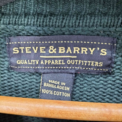 スティーブ バリース STEVE & BARRYS 畦編みL/Sクルーネックリブニット メンズ import:M