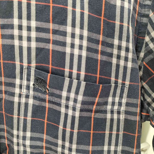 バーバリーロンドン BURBERRY LONDON ホースロゴ刺繍 ワンポケットBD L/Sチェックシャツ メンズ import:S