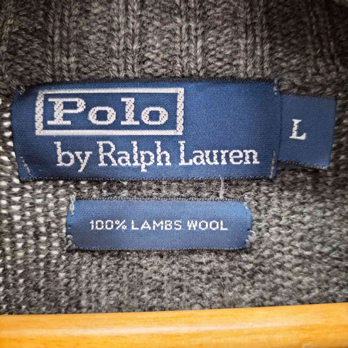 ポロバイラルフローレン Polo by RALPH LAUREN エルボーパッチ ドライバーズニット ポニー無 メンズ import:L