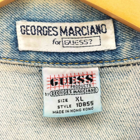 ゲス GUESS 80-90s 香港製 ボックスフィット デニムトラッカージャケット メンズ import:XL