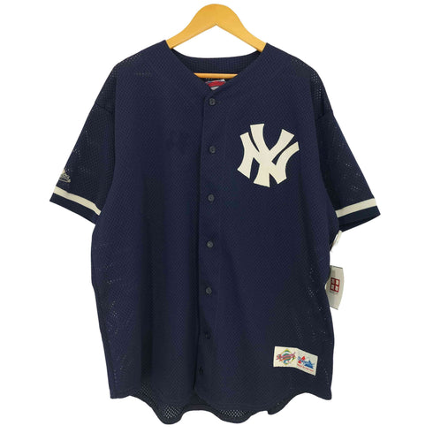 マジェスティック MAJESTIC 90-00S USAS製 チームロゴ刺繍 メッシュ ベースボールシャツ メンズ import:XL