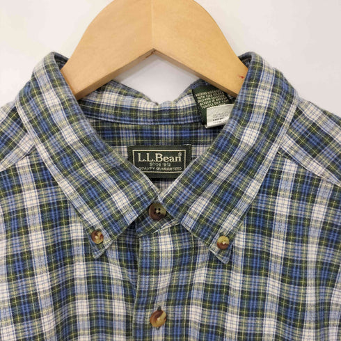 エルエルビーン L.L.Bean チェック柄 コットン ボタンダウン 長袖シャツ メンズ import:L