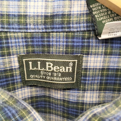 エルエルビーン L.L.Bean チェック柄 コットン ボタンダウン 長袖シャツ メンズ import:L