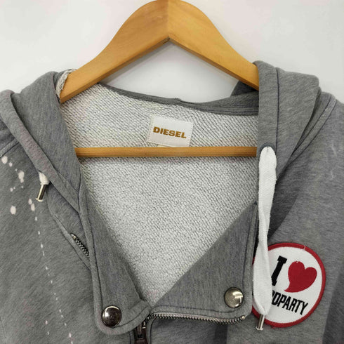 ディーゼル DIESEL y2k ライダース スウェットパーカー ワッペン刺繍 メンズ import:L