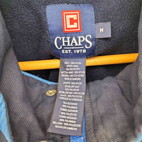 チャップス CHAPS 袖ロゴ 裏地フリース ダブルジップ フーデット スタンドネック ジャケット メンズ import:M
