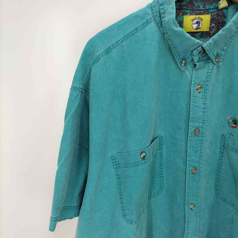 ダックヘッド Duck Head 80-90S USA製 ロゴ刺繍 ボタンダウン ワーク S/S シャツ メンズ import:XL