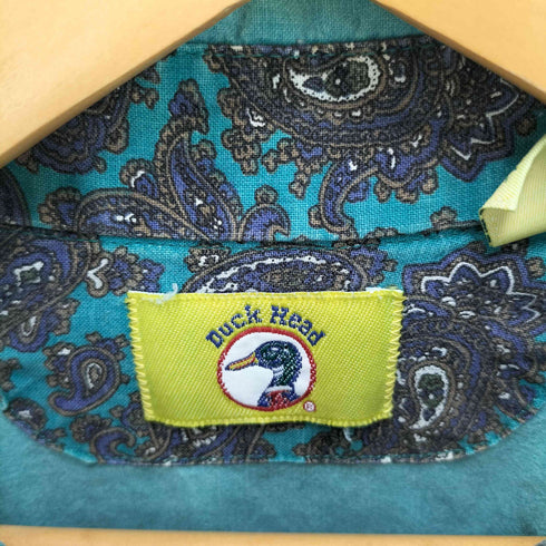 ダックヘッド Duck Head 80-90S USA製 ロゴ刺繍 ボタンダウン ワーク S/S シャツ メンズ import:XL