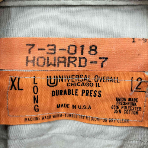 ユニバーサルオーバーオール UNIVERSAL OVERALL USA製 DURABLE PRESS フラップポケット L/S レギュラーカラー シャツ メンズ import:XL