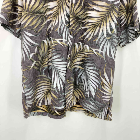 ハワイ製 ボタニカル 総柄 S/S レギュラーカラー シャツ メンズ import:L