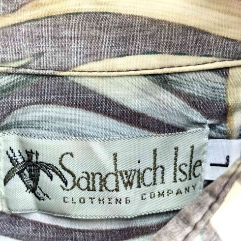 ハワイ製 ボタニカル 総柄 S/S レギュラーカラー シャツ メンズ import:L