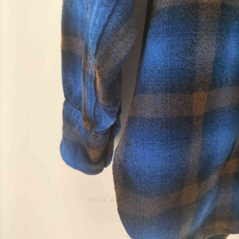 ペンドルトン PENDLETON 70S USA製 ウール混 チェックウエスタンシャツ メンズ import:L