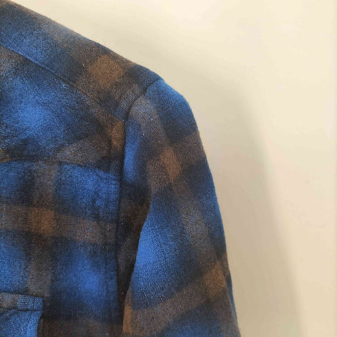 ペンドルトン PENDLETON 70S USA製 ウール混 チェックウエスタンシャツ メンズ import:L