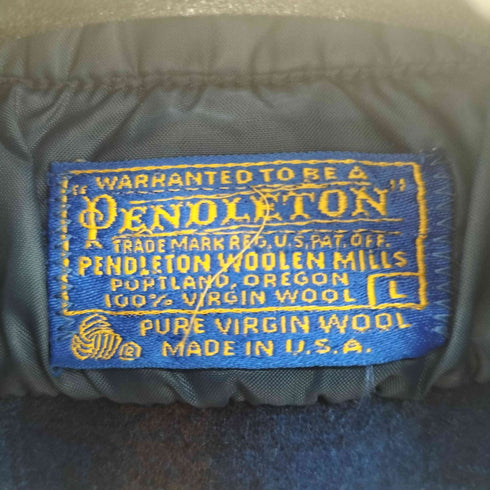 ペンドルトン PENDLETON 70S USA製 ウール混 チェックウエスタンシャツ メンズ import:L