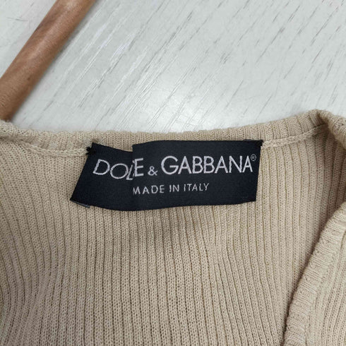 ドルチェアンドガッバーナ DOLCE&GABBANA イタリア製 フロントボタン リブニット タンクトップ レディース 40