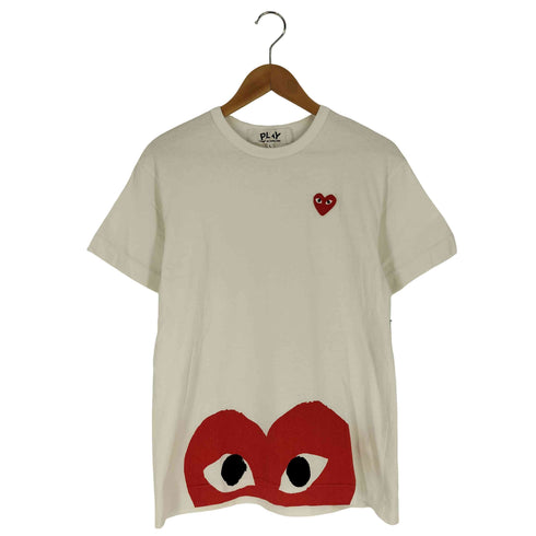 プレイコムデギャルソン PLAY COMME des GARCONS ビッグ ハート プリント ワンポイント 刺繍 クルーネック Tシャツ メンズ JPN:L