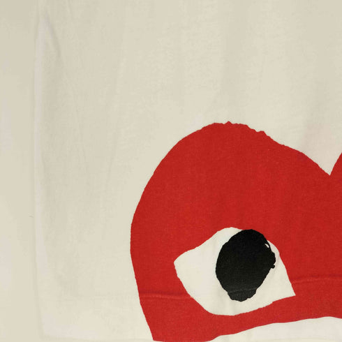 プレイコムデギャルソン PLAY COMME des GARCONS ビッグ ハート プリント ワンポイント 刺繍 クルーネック Tシャツ メンズ JPN:L