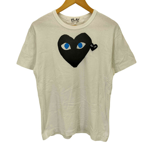 プレイコムデギャルソン PLAY COMME des GARCONS AD2017 ハート プリント ワンポイント 刺繍 S/S クルーネック Tシャツ メンズ JPN:L