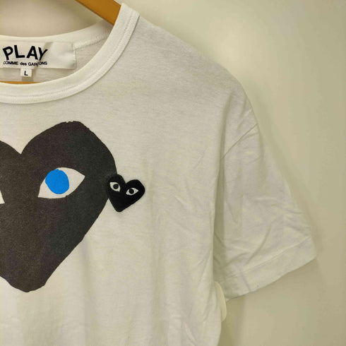 プレイコムデギャルソン PLAY COMME des GARCONS AD2017 ハート プリント ワンポイント 刺繍 S/S クルーネック Tシャツ メンズ JPN:L