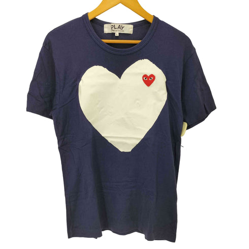 プレイコムデギャルソン PLAY COMME des GARCONS AD2018 ビッグ ハート プリント ワンポイント 刺繍 S/S クルーネック Tシャツ メンズ JPN:L