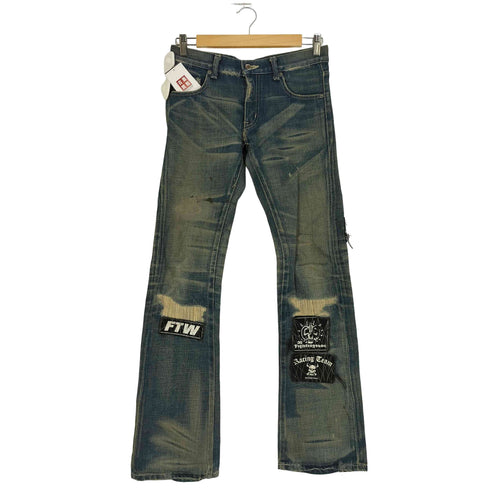 ネイバーフッド NEIGHBORHOOD 04 NARROW-2 SAVAGE ワッペン クラッシュ加工 デニムパンツ メンズ LXS