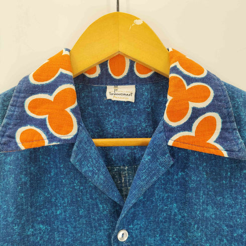 ペニーズタウンクラフト PENNEYS TOWNCRAFT 70s 開襟アロハシャツ 襟芯 花柄 メンズ