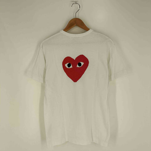 プレイコムデギャルソン PLAY COMME des GARCONS 両面 ハート プリント ワンポイント 刺繍 クルーネック Tシャツ メンズ JPN:L