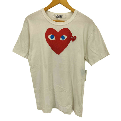 プレイコムデギャルソン PLAY COMME des GARCONS AD2022 ハート プリント ワンポイント 刺繍 S/S クルーネック Tシャツ メンズ JPN:L